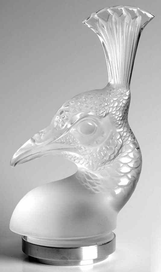 Birds Peacock Head - Clear - Boxed by Lalique-1
