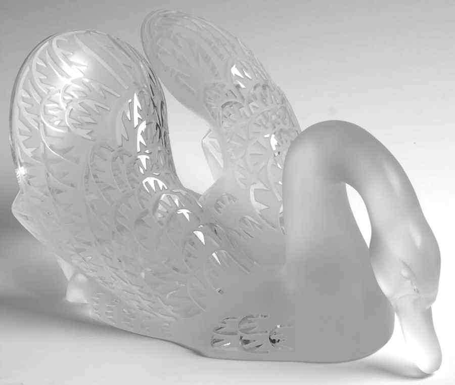 Birds Swan Head Down-Cygne - With Box by Lalique-1