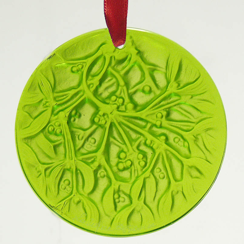 Lalique Christmas Ornament Mistletoe-Chartreuse - No Box by Lalique-1
