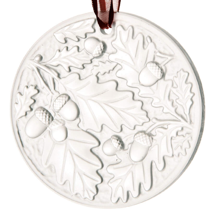 Lalique Christmas Ornament Chene (Oak) Clear - With Box by Lalique-1