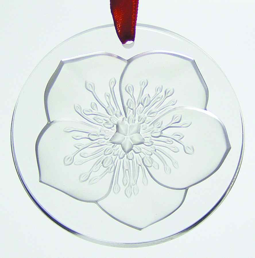 Lalique Christmas Ornament Hellebore-Clear - Boxed by Lalique-1