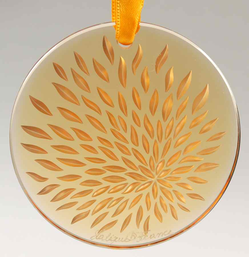 Lalique Christmas Ornament Vibration-Amber - Boxed by Lalique-1