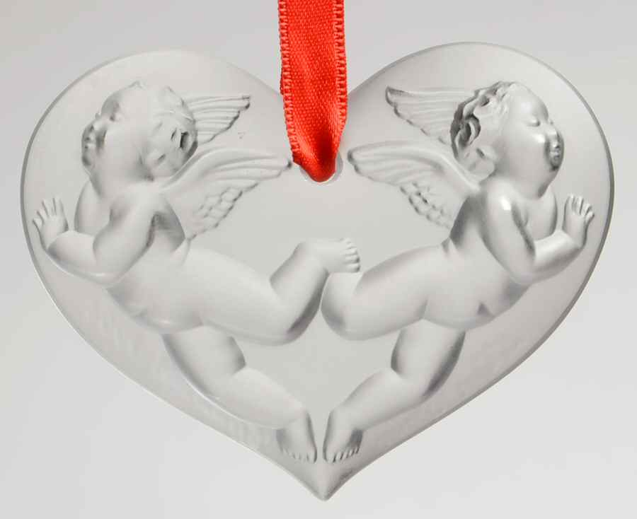 Lalique Christmas Ornament Cherubs-Clear - Boxed by Lalique-1