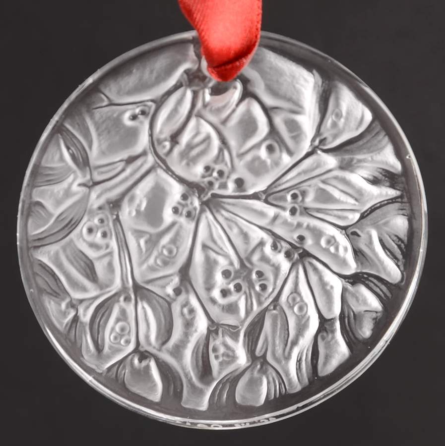 Lalique Christmas Ornament Mistletoe-Satin - Boxed by Lalique-1