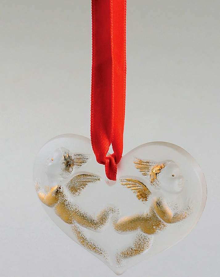 Lalique Christmas Ornament Cherubs-Gold - Boxed by Lalique-1