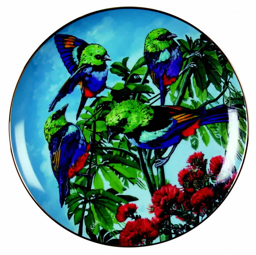 Exotic Birds of Tropique Seven-Colored Tanager - No Box by Royal Cornwall-1