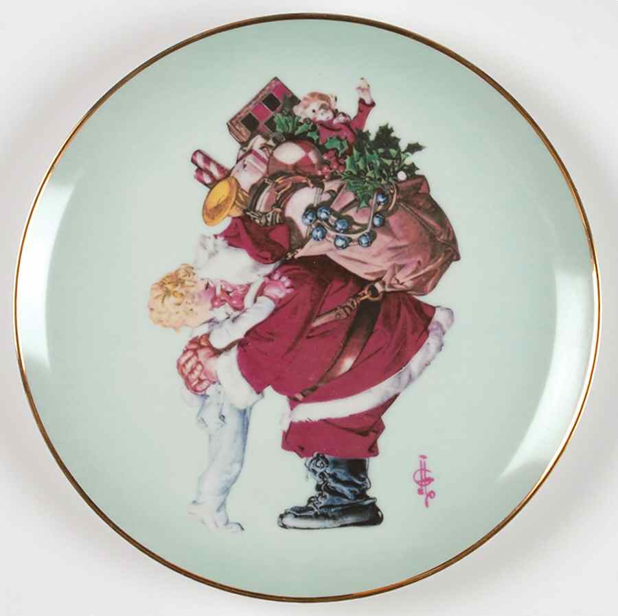 Leyendecker Christmas Plate Santa Loves You - No Box by Royal Cornwall-1