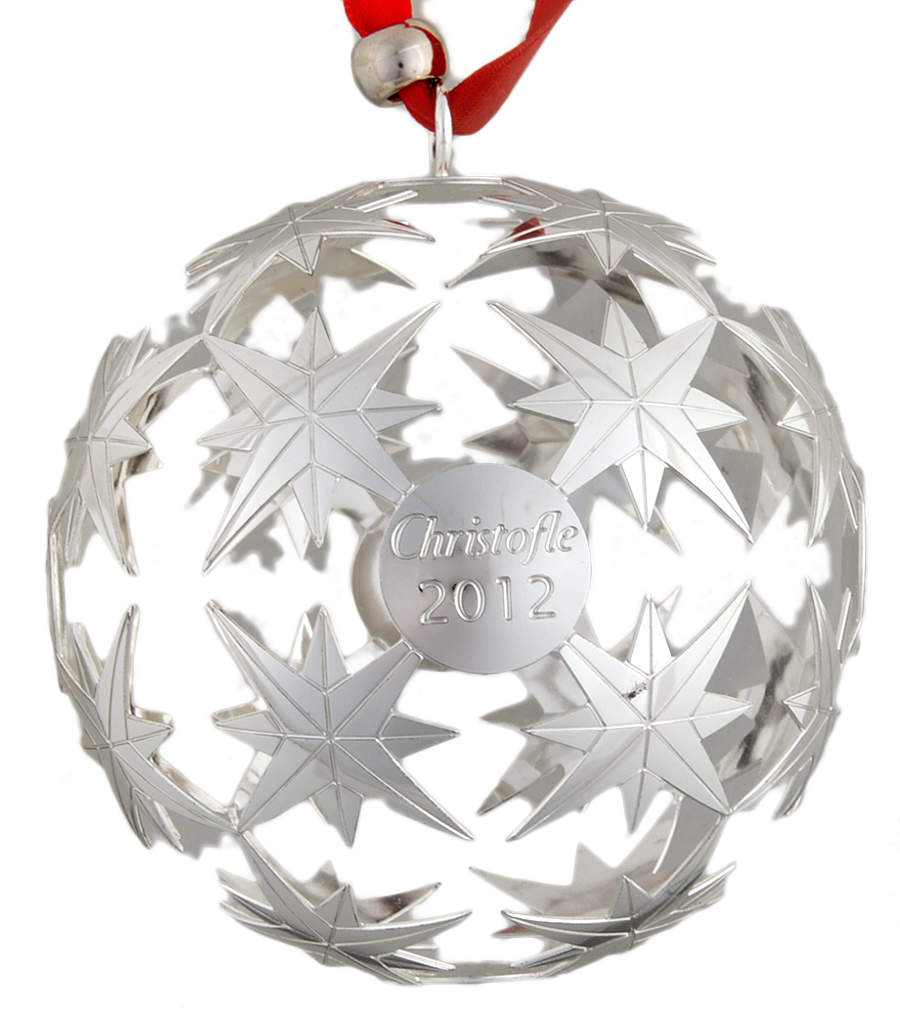 Christofle Christmas Ornament-Noel Christmas Stars Ball Ornament - Boxed by Christofle France-1