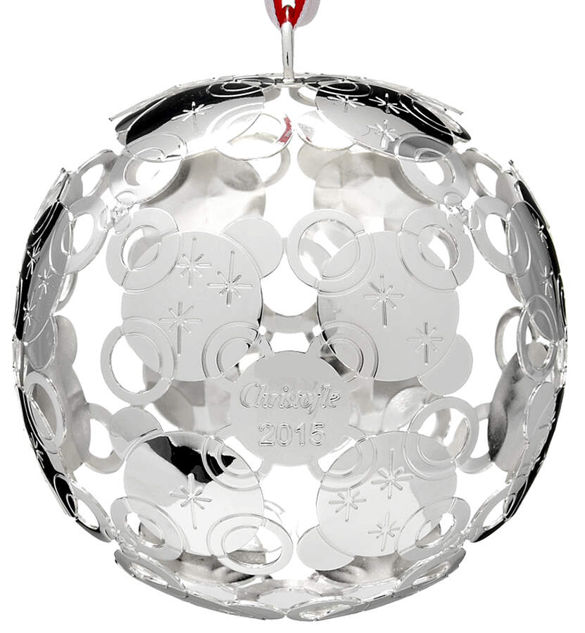 Christofle Christmas Ornament-Noel Stars Ball - Boxed by Christofle France-1
