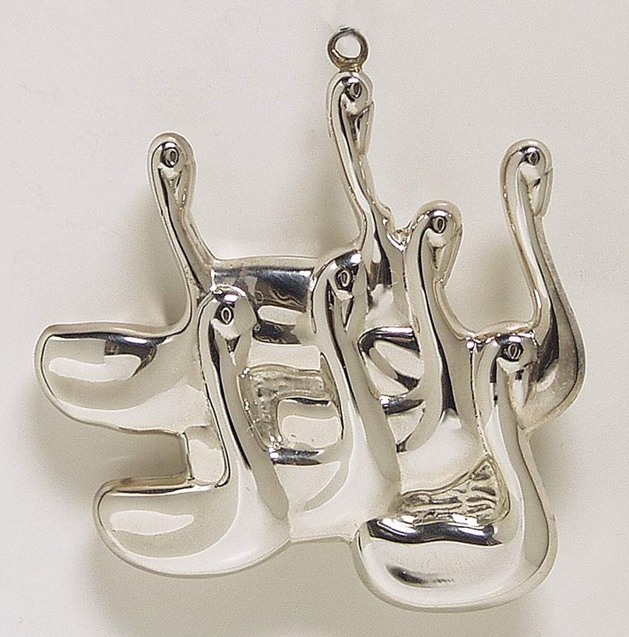 Twelve Days Of Christmas-Ornament 7 Swans A Swimming - Boxed by Cazenovia Abroad-1