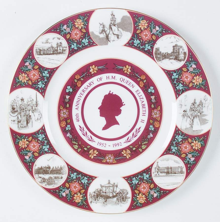 Coalport Royalty Giftware Elizabeth Ii 40th Anniversary Plate - Boxed by Coalport-1