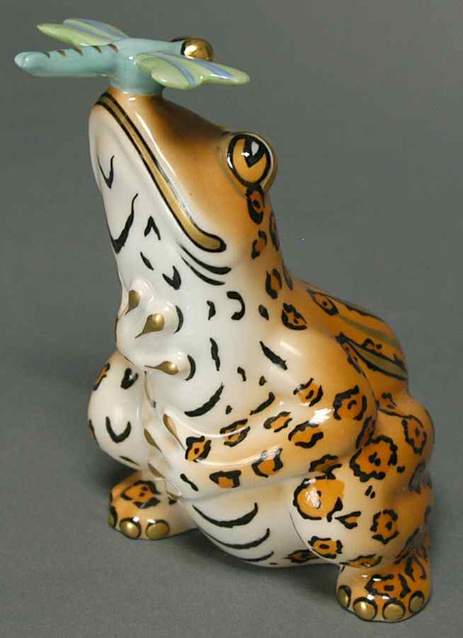 Lynn Chase Figurines & Giftware Frog-Leopard Spots-Dragonfly - Boxed by Lynn Chase-1