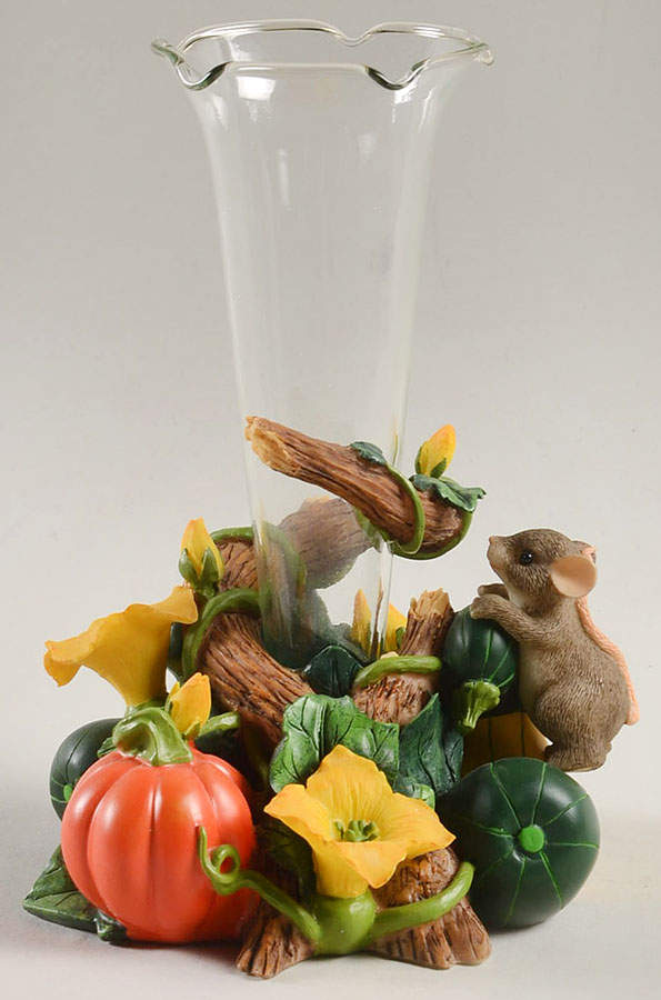 Charming Tails Pumpkin Harvest Bud Vase - Boxed by Charming Tails-1
