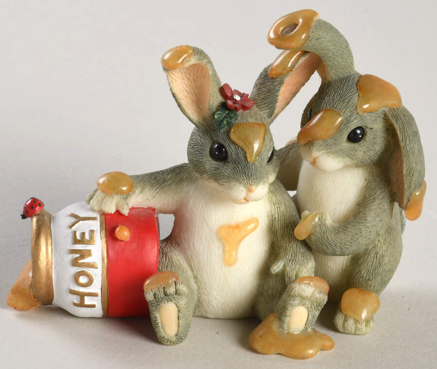 Charming Tails Honey Bunnies - With Box Bx378 by Charming Tails-1