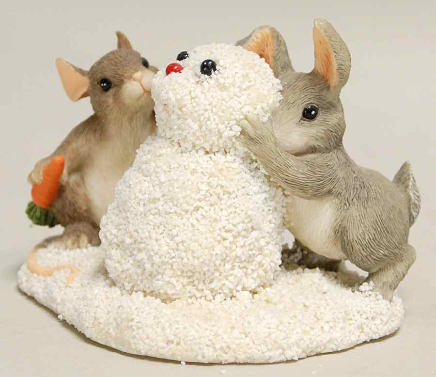 Charming Tails Building A Snowbunny Figurine - No Box by Charming Tails-1