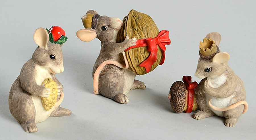 Squashville Christmas Pageant Three Wise Mice - Set Of 3 - Boxed by Charming Tails-1