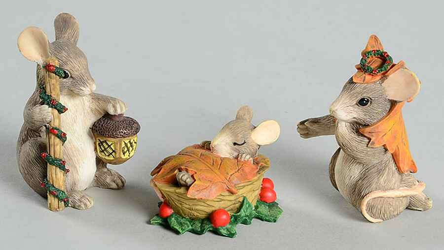 Squashville Christmas Pageant Holy Family - Set Of 3 - With Box by Charming Tails-1