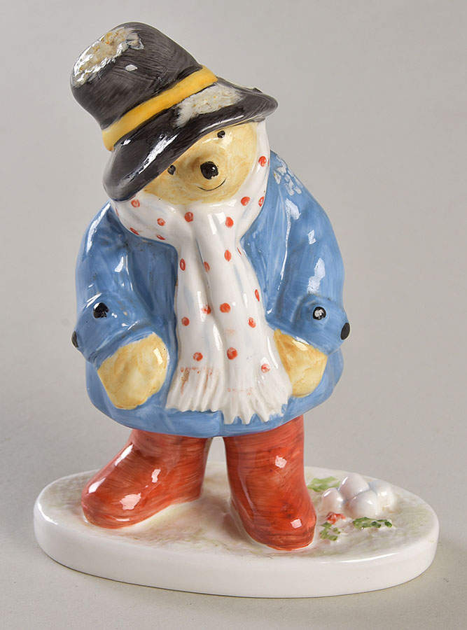Paddington Bear In The Snow-1st Version-Oval Base - No Box by Coalport-1