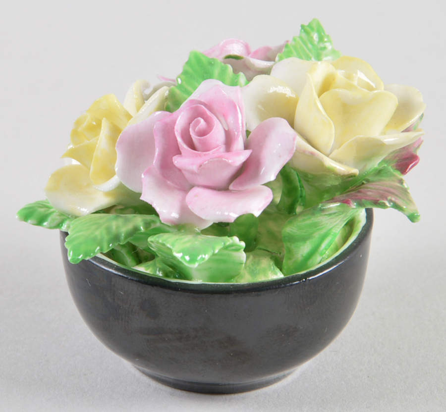 Coalport Florals Flower Pot-Black - No Box by Coalport-1