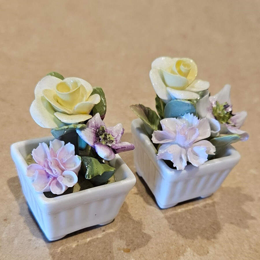 Coalport Florals Flowers In Square Pot - No Box by Coalport-1