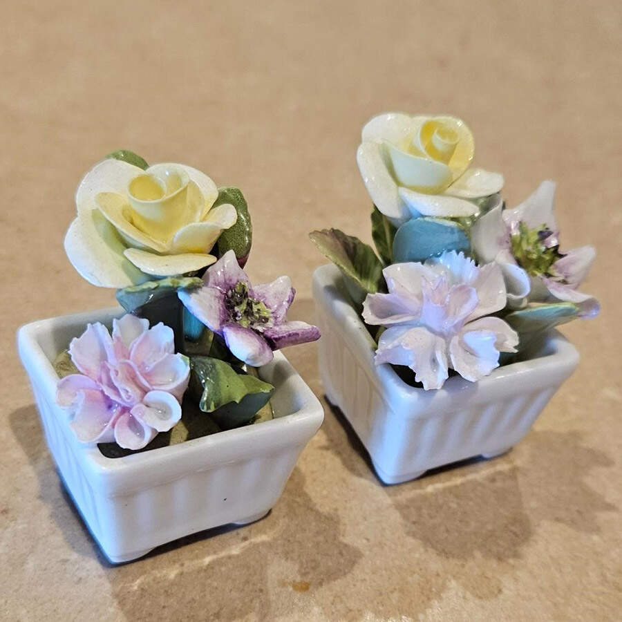 Coalport Florals Flowers In Square Pot - No Box by Coalport-1