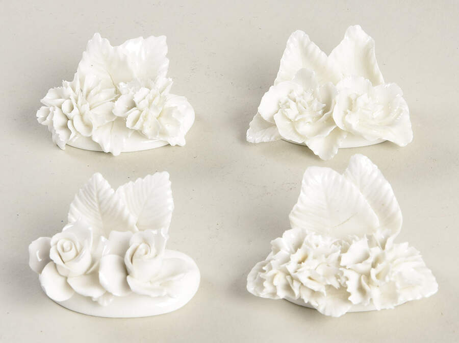 Coalport Florals Flower Placecard-Set/4-White - No Box by Coalport-1