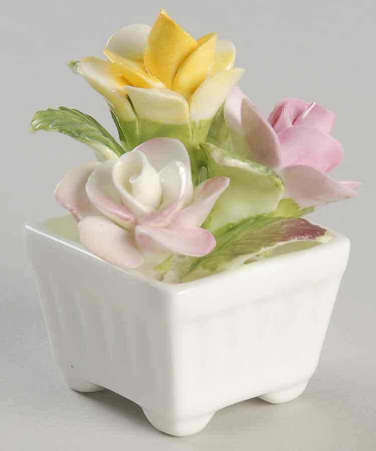 Coalport Florals Flowers In Square/Scalloped Bowl - No Box by Coalport-1