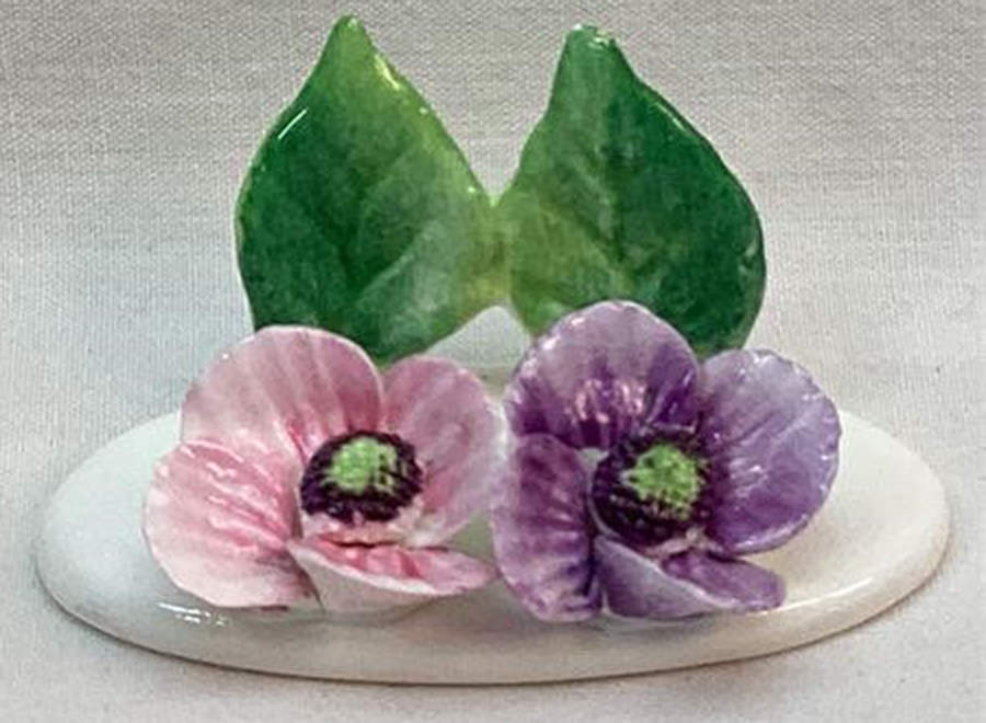 Crown Staffordshire Florals Place Card Holder-Hibiscus - Boxed by Crown Staffordshire-1