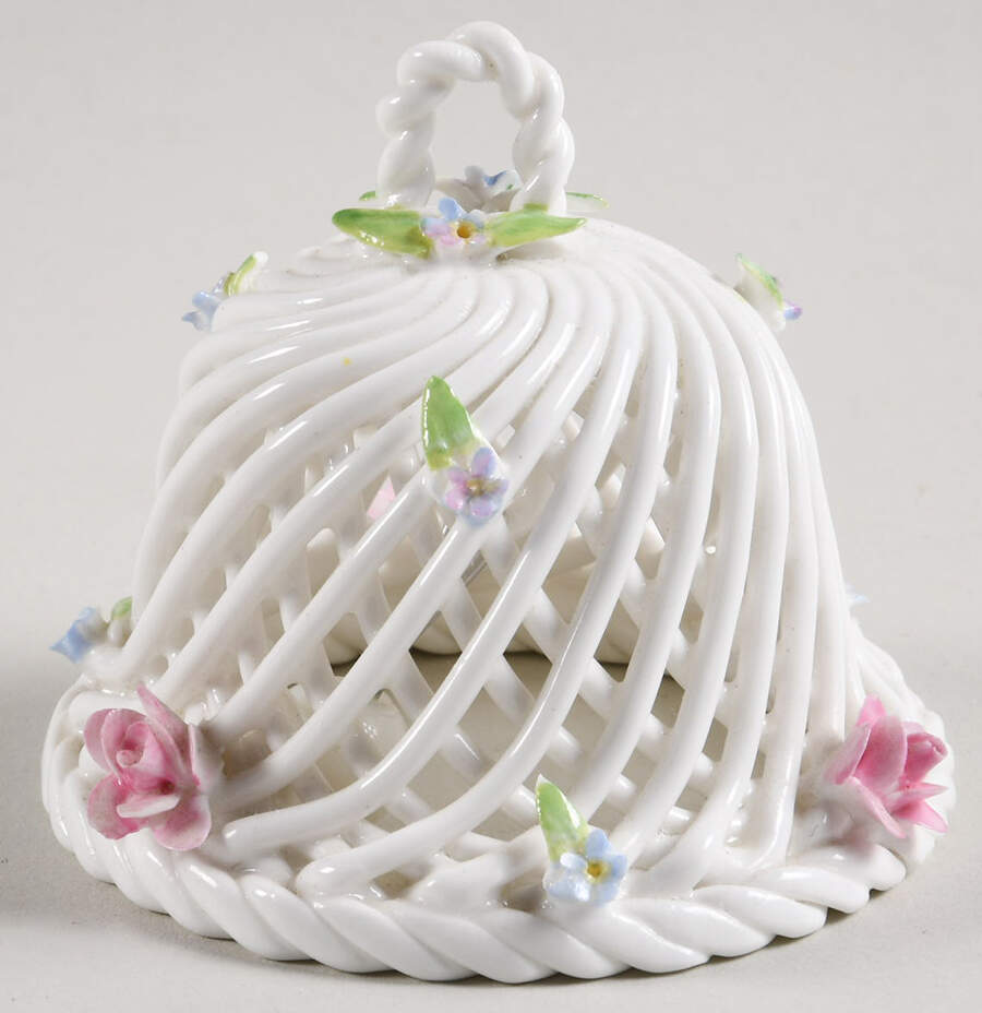 Crown Staffordshire Florals Floral Bell-Pink W/Tiny Blue Flowers - Boxed by Crown Staffordshire-1