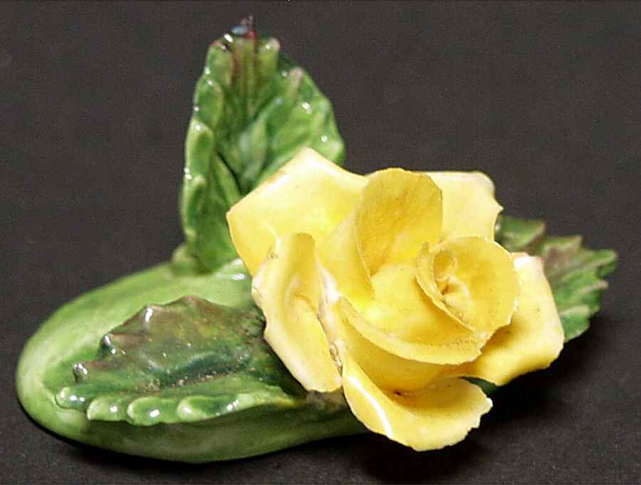 Crown Staffordshire Florals Place Card Holder-Yellow Rose - Boxed by Crown Staffordshire-1