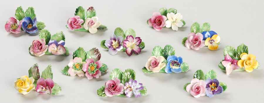 Crown Staffordshire Florals Place Card Holder Set Of 12 - No Box by Crown Staffordshire-1