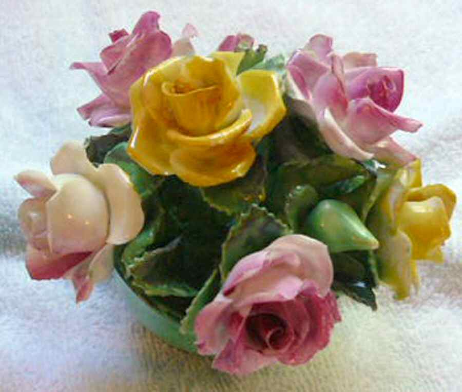 Crown Staffordshire Florals Vase Of Roses-Large - Boxed by Crown Staffordshire-1