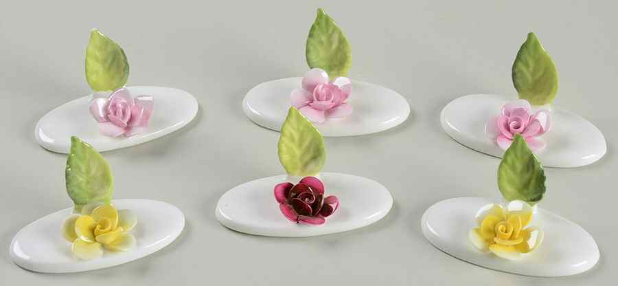 Crown Staffordshire Florals Place Card Holder-Set Of 6 - Boxed by Crown Staffordshire-1