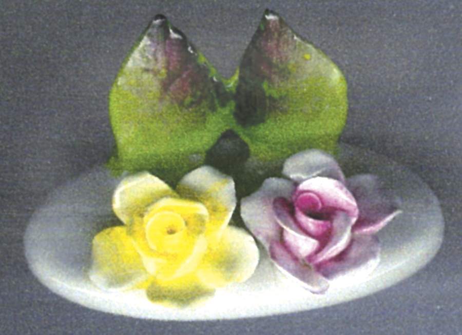 Crown Staffordshire Florals Place Card Holder-Roses - Boxed by Crown Staffordshire-1