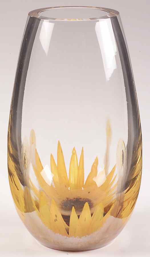 Caithness Museum Collection Sunflower Teardrop Vase - Boxed by Caithness-1