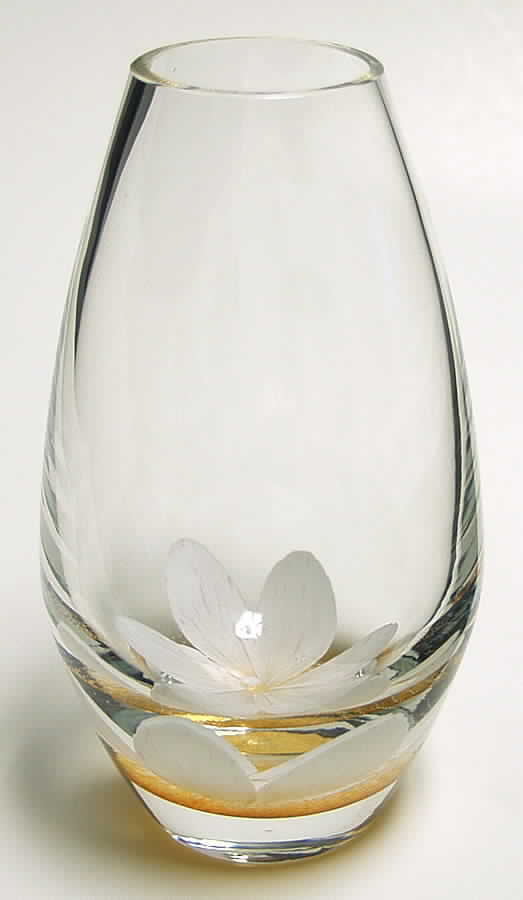 Oriental Lily Collection 7" Medium Teardrop Vase-Pearl - No Box by Caithness-1