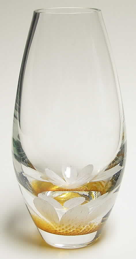 Oriental Lily Collection 9" Large Teardrop Vase-Pearl - Boxed by Caithness-1