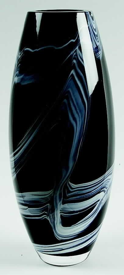 Marble Collection 9" Medium Teardrop Vase-Jet - No Box by Caithness-1