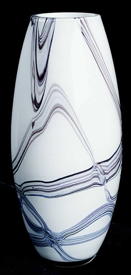 Marble Collection 11" Large Teardrop Vase-Ivory - Boxed by Caithness-1