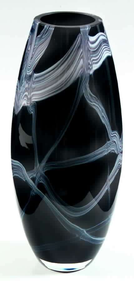 Marble Collection 11" Large Teardrop Vase-Jet - No Box by Caithness-1