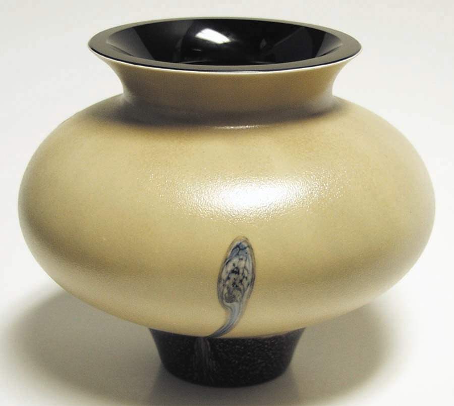 Ebony Collection 6" Tulip Vase-Sand - No Box by Caithness-1