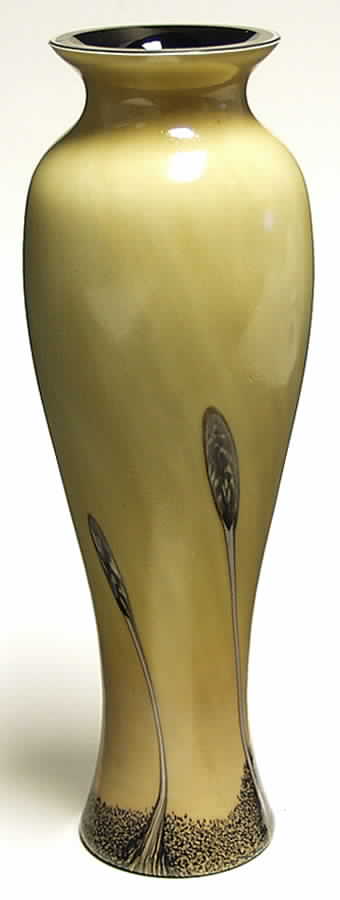 Ebony Collection 10" Chinese Vase-Sand - Boxed by Caithness-1
