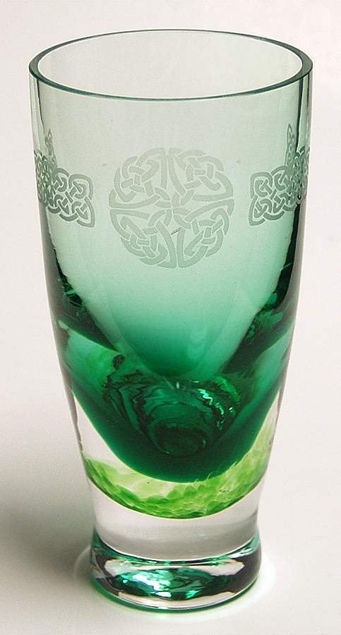 Celtic Myths Collection 6" Snowdrop Vase-Green - Boxed by Caithness-1