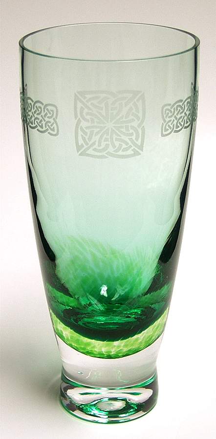 Celtic Myths Collection 8" Carnation Vase-Green - Boxed by Caithness-1