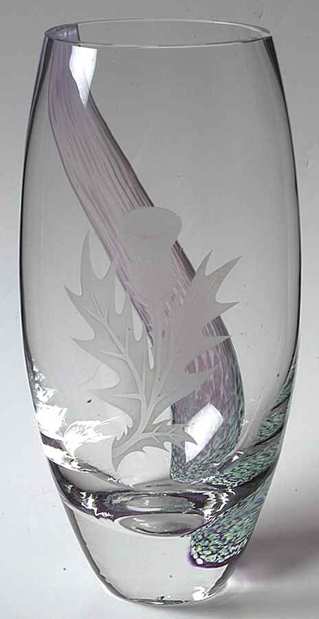 Thistle Collection 8" Barrel Vase - Boxed by Caithness-1