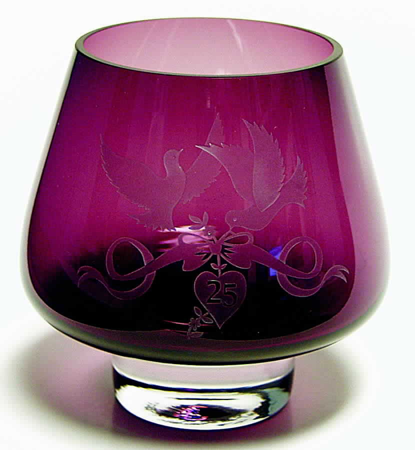 Occasions & Celebration Collection 6" 25th Anniversary Bowl-Heather - Boxed by Caithness-1