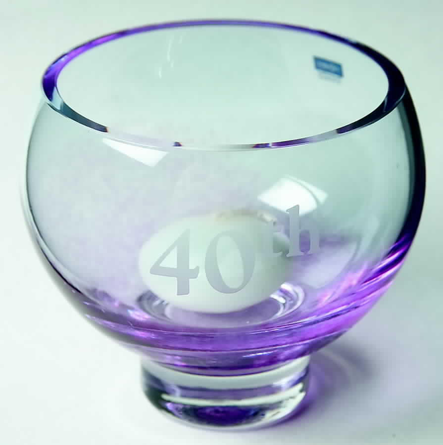 Occasions & Celebration Collection 40th Candleholder - Boxed by Caithness-1