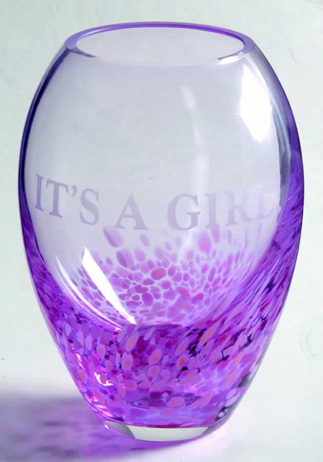Occasions & Celebration Collection 5" It's A Girl Posey Vase - Boxed by Caithness-1