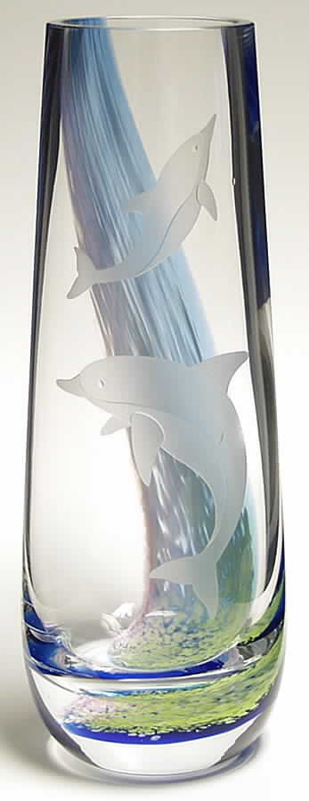Images Collection 9" Dolphin Straight Vase - Boxed by Caithness-1