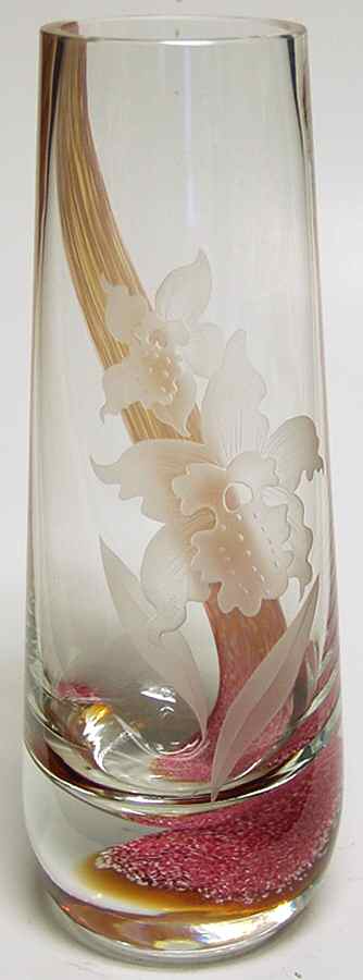 Images Collection Orchids Straight Vase - Boxed by Caithness-1